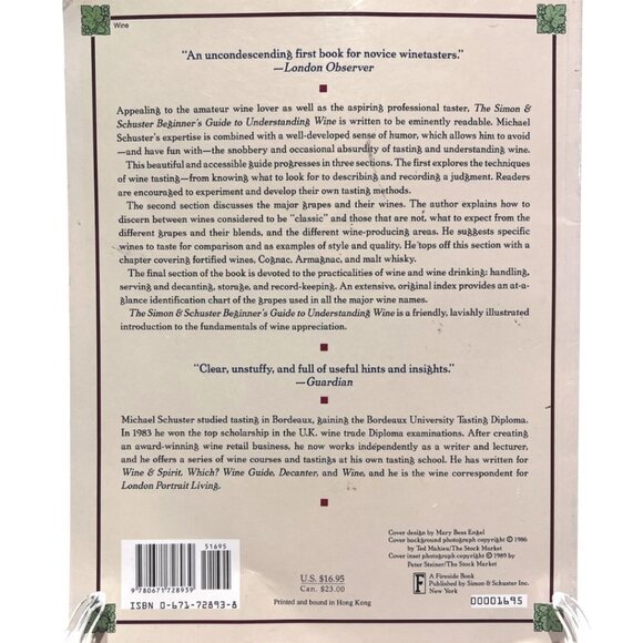 Book Beginner's Guide to Understanding Wine Simon & Schuster's - Picture 3 of 6